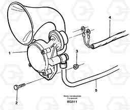 89028 Compressor horn A35C SER NO 4621-, SER NO USA 60001-, Volvo Construction Equipment