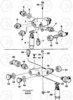 92812 Check valve with fitting parts A35C SER NO 4621-, SER NO USA 60001-, Volvo Construction Equipment