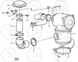 58800 Air filter with fitting parts A40 SER NO 1201-, SER NO USA 60101-, Volvo Construction Equipment