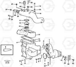 60981 Water pump and thermostat housing A40 SER NO 1201-, SER NO USA 60101-, Volvo Construction Equipment