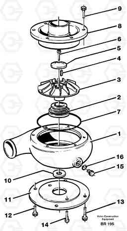 23748 Water pump A40 SER NO 1201-, SER NO USA 60101-, Volvo Construction Equipment