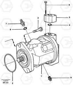 66219 Hydraulic pump with fitting parts A40 SER NO 1201-, SER NO USA 60101-, Volvo Construction Equipment