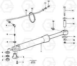 33580 Hydraulic cylinder with fitting parts A40 SER NO 1201-, SER NO USA 60101-, Volvo Construction Equipment