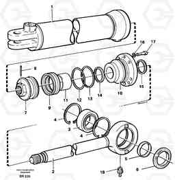 36358 Hydraulic cylinder A40 SER NO 1201-, SER NO USA 60101-, Volvo Construction Equipment