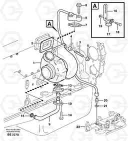 64722 Turbocharger with fitting parts A35D, Volvo Construction Equipment