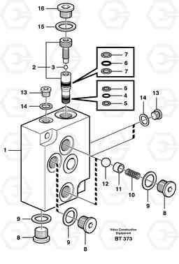 22191 Valve, circuit body and return valve A40D, Volvo Construction Equipment