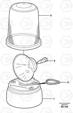 13221 Rotating beacon A25D S/N 13001 -, Volvo Construction Equipment