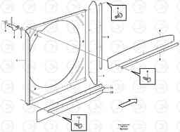 36172 Fan shroud, Intercooler A25D S/N -12999, - 61118 USA, Volvo Construction Equipment