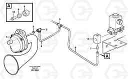 11021 Air system, horn A25D S/N -12999, - 61118 USA, Volvo Construction Equipment