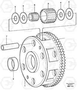 16998 Planet kit, stage 2 A30D S/N -11999, - 60093 USA S/N-72999 BRAZIL, Volvo Construction Equipment