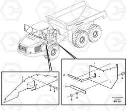 23605 Mudflap, motor unit A30D S/N -11999, - 60093 USA S/N-72999 BRAZIL, Volvo Construction Equipment