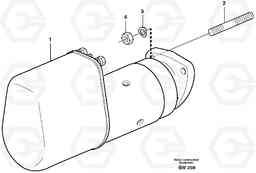 16017 Starter motor with assembling details A30D S/N -11999, - 60093 USA S/N-72999 BRAZIL, Volvo Construction Equipment