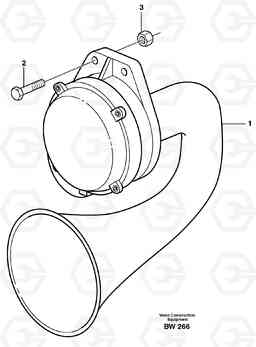 97648 Air horn A30D S/N -11999, - 60093 USA S/N-72999 BRAZIL, Volvo Construction Equipment