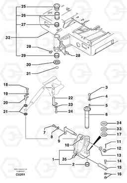 38223 Platform / pivot pin EC50VV TYPE 247, Volvo Construction Equipment