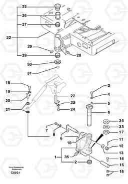 39873 Platform / pivot pin EW50 TYPE 256, Volvo Construction Equipment