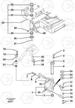 39885 Platform / pivot pin EW50VV TYPE 256, Volvo Construction Equipment