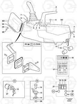 103427 Operator's station : instrument panel ( right ) EW50 TYPE 256, Volvo Construction Equipment