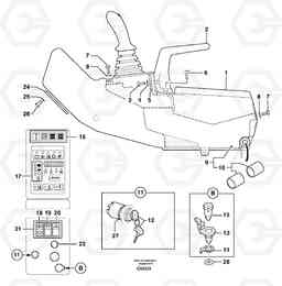 97703 Operator's station : instrument panel ( right ) EW70VV TYPE 262, Volvo Construction Equipment