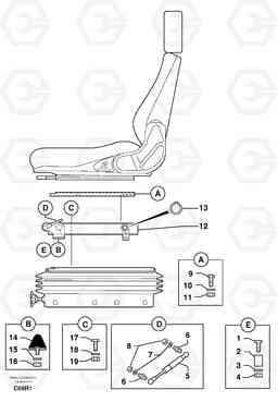 13140 Suspended seat ( holding fixture ) EC50 TYPE 247, Volvo Construction Equipment