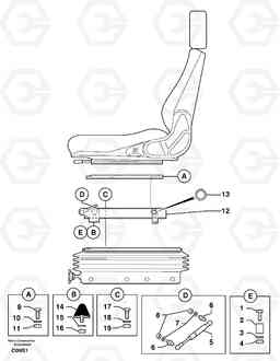 8132 Suspended seat ( holding fixture ) EW50 TYPE 256, Volvo Construction Equipment