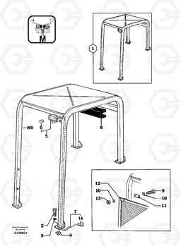 21334 Canopy / protective grating EC14 TYPE 246, 271, Volvo Construction Equipment