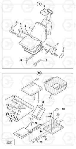 7146 Suspended seat EC50VV TYPE 247, Volvo Construction Equipment