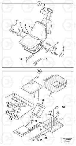 8133 Suspended seat EW50 TYPE 256, Volvo Construction Equipment