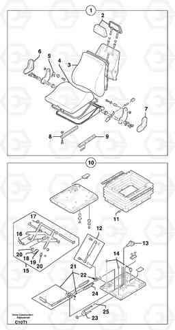 26964 Suspended seat EW50VV TYPE 256, Volvo Construction Equipment