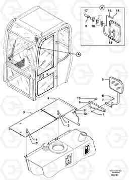 7608 Rear-view mirror EW50 TYPE 256, Volvo Construction Equipment