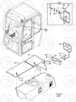 30197 Rear-view mirror EW50VV TYPE 256, Volvo Construction Equipment