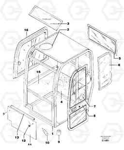 12545 Cab : glass EC50 TYPE 247, Volvo Construction Equipment