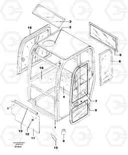 3310 Cab : glass EC70VV TYPE 233, Volvo Construction Equipment