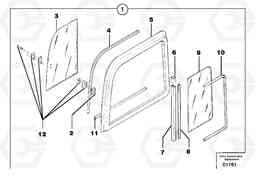 7612 Cab : sliding window ( right ) EW50 TYPE 256, Volvo Construction Equipment