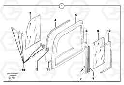 30200 Cab : sliding window ( right ) EW50VV TYPE 256, Volvo Construction Equipment