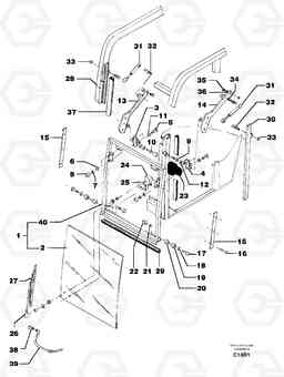 7141 Cab : sliding window ( front ) EC50VV TYPE 247, Volvo Construction Equipment