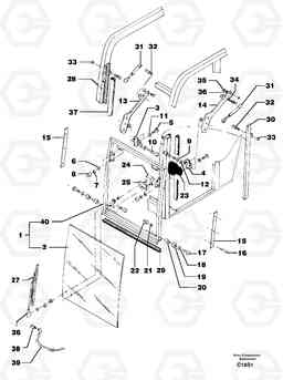 8194 Cab : sliding window ( front ) EW50 TYPE 256, Volvo Construction Equipment