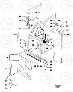 7586 Cab : sliding window ( front ) EW70VV TYPE 262, Volvo Construction Equipment