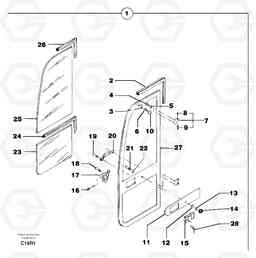 12544 Cab : door EC50 TYPE 247, Volvo Construction Equipment