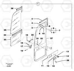 30196 Cab : door EW50VV TYPE 256, Volvo Construction Equipment