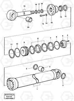 1433 Hydraulic cylinder jib cylinder 6300 6300, Volvo Construction Equipment