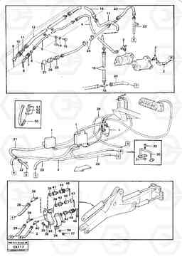 73224 Single-acting hydraulic outlett, hoses 6300 6300, Volvo Construction Equipment