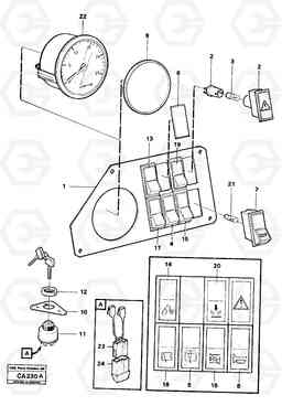 62090 Instrument panel rear and ignition lock 6300 6300, Volvo Construction Equipment