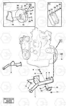 16676 Engine support and flywheel housing 6300 6300, Volvo Construction Equipment