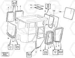 24906 Glasspanes and sealing strips EL70 VOLVO BM VOLVO BM EL70, Volvo Construction Equipment