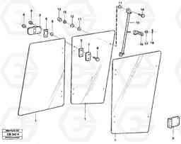 85763 Lock and handle for side window EL70 VOLVO BM VOLVO BM EL70, Volvo Construction Equipment