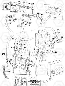 29964 Single-acting hydraulic outlett, valves EL70 VOLVO BM VOLVO BM EL70, Volvo Construction Equipment