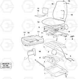 62064 Driver's seat, air suspensioned Isri EL70C VOLVO BM VOLVO BM EL70C, Volvo Construction Equipment