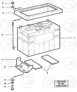 50878 Battery with assembling details EL70C VOLVO BM VOLVO BM EL70C, Volvo Construction Equipment