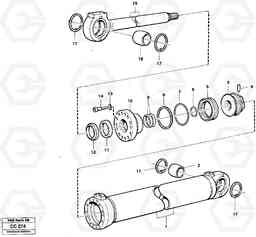 327 Bucket cylinder, stanchin raiser equipm. EL70C VOLVO BM VOLVO BM EL70C, Volvo Construction Equipment