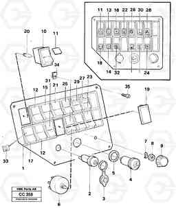 103197 Instrument panel right front EL70C VOLVO BM VOLVO BM EL70C, Volvo Construction Equipment